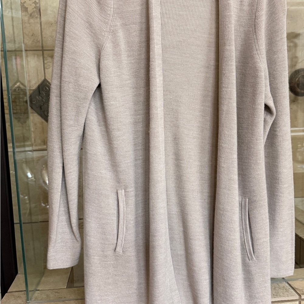 Banana Republic Women's Long Open-Front Cardigan in Light Taupe